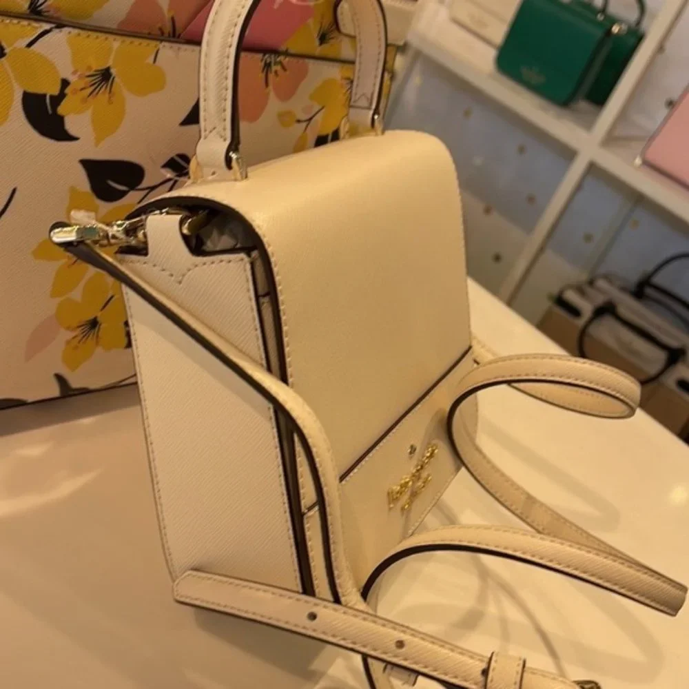 Kate Spade Staci Square Crossbody Saffiano Leather Parchment - Picture 15 of 16